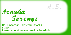 aranka serenyi business card