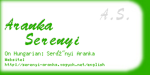 aranka serenyi business card